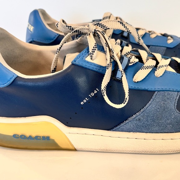 Coach Men’s Sneakers Size 11 CitySoL CLRBLK CRT Blue Suede Leather Lace-… - Picture 2 of 15